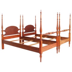 Mahogany Twin Four Poster Beds - a Pair