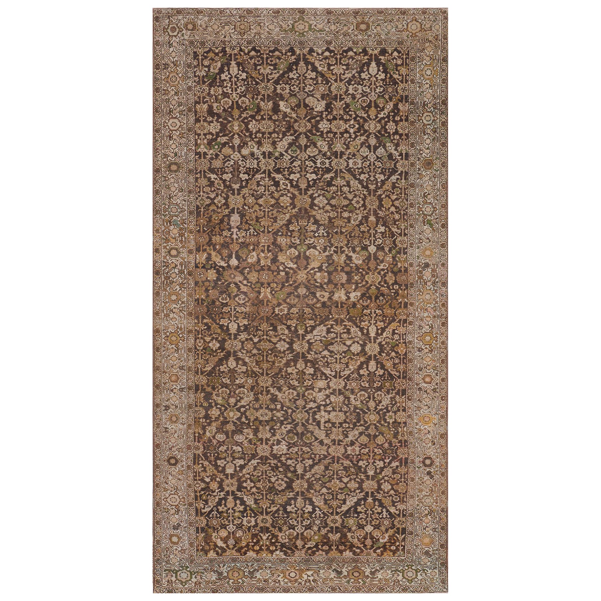 Antique Hand-Knotted Wool Persian Malayer Rug