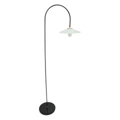 Custom Black & White Metal Mid Century Style Arch Floor Lamp By Adesso Imports