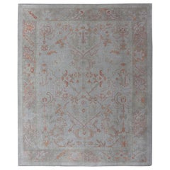 Turkish Oushak with Muted Color Palette and All-Over Design by Keivan Woven Arts