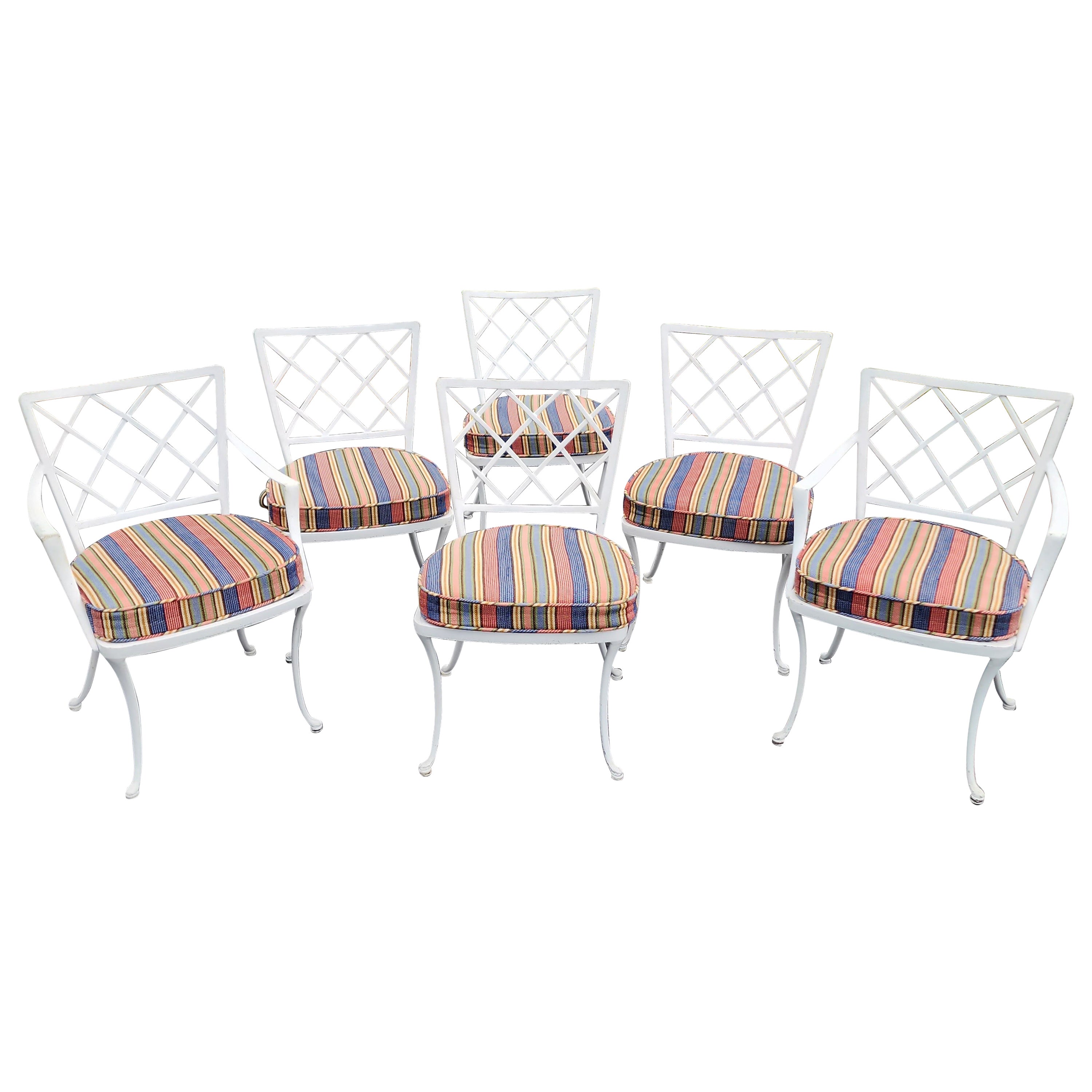 Brown Jordan Coastal Set Of 6 Dinning Chairs For Sale