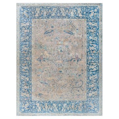 Doris Leslie Blau Authentique tapis de laine indien Animal Botanic fait à la main