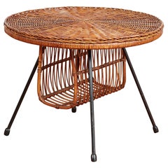 Italian Wicker Magazine Table