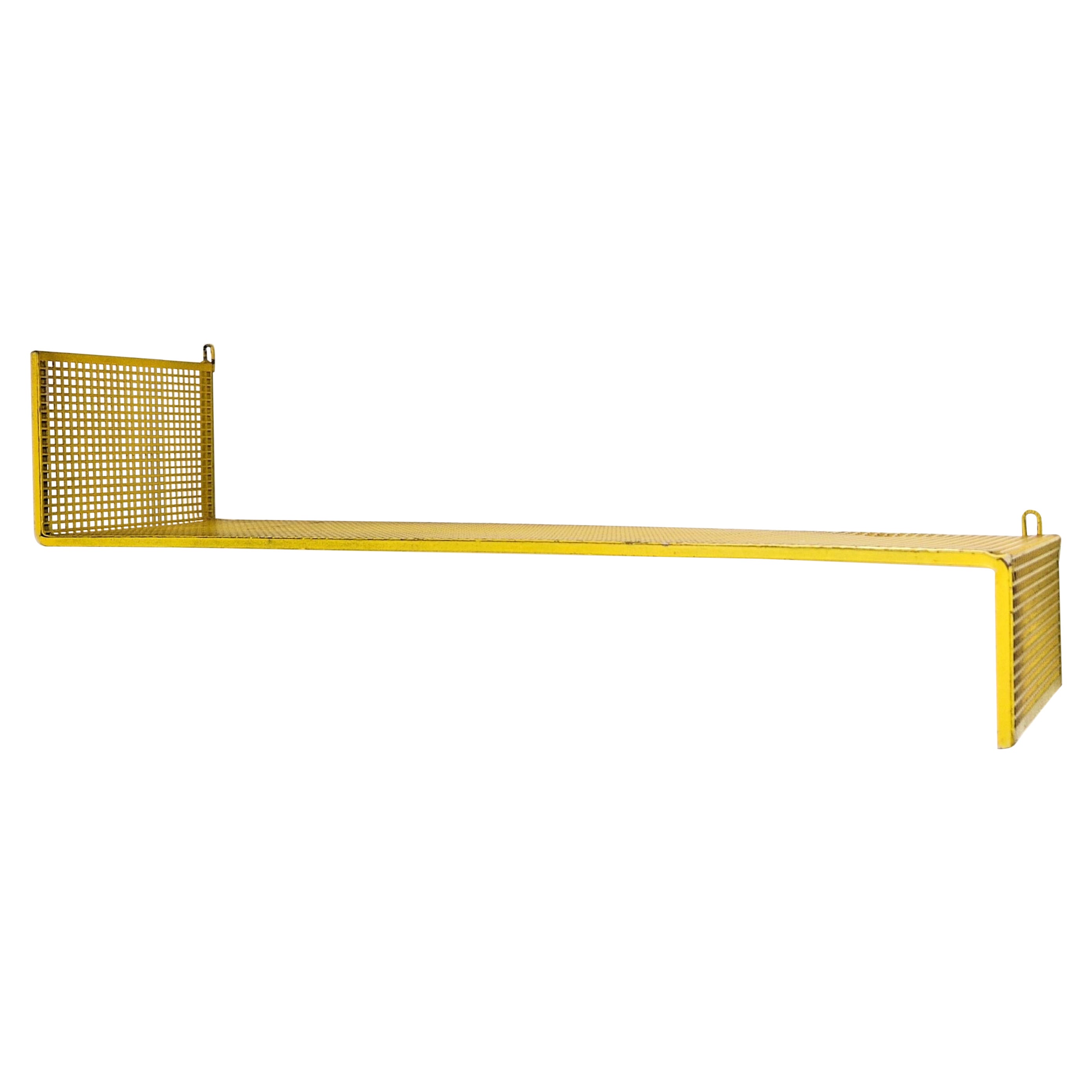 Yellow metal wall shelf by Mathieu Matégot for Artimeta, The Netherlands 1950's