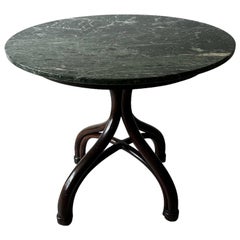 Antique Adolf Loos Cafe Museum Center Hall Table with Green Marble Top, Austria 1910