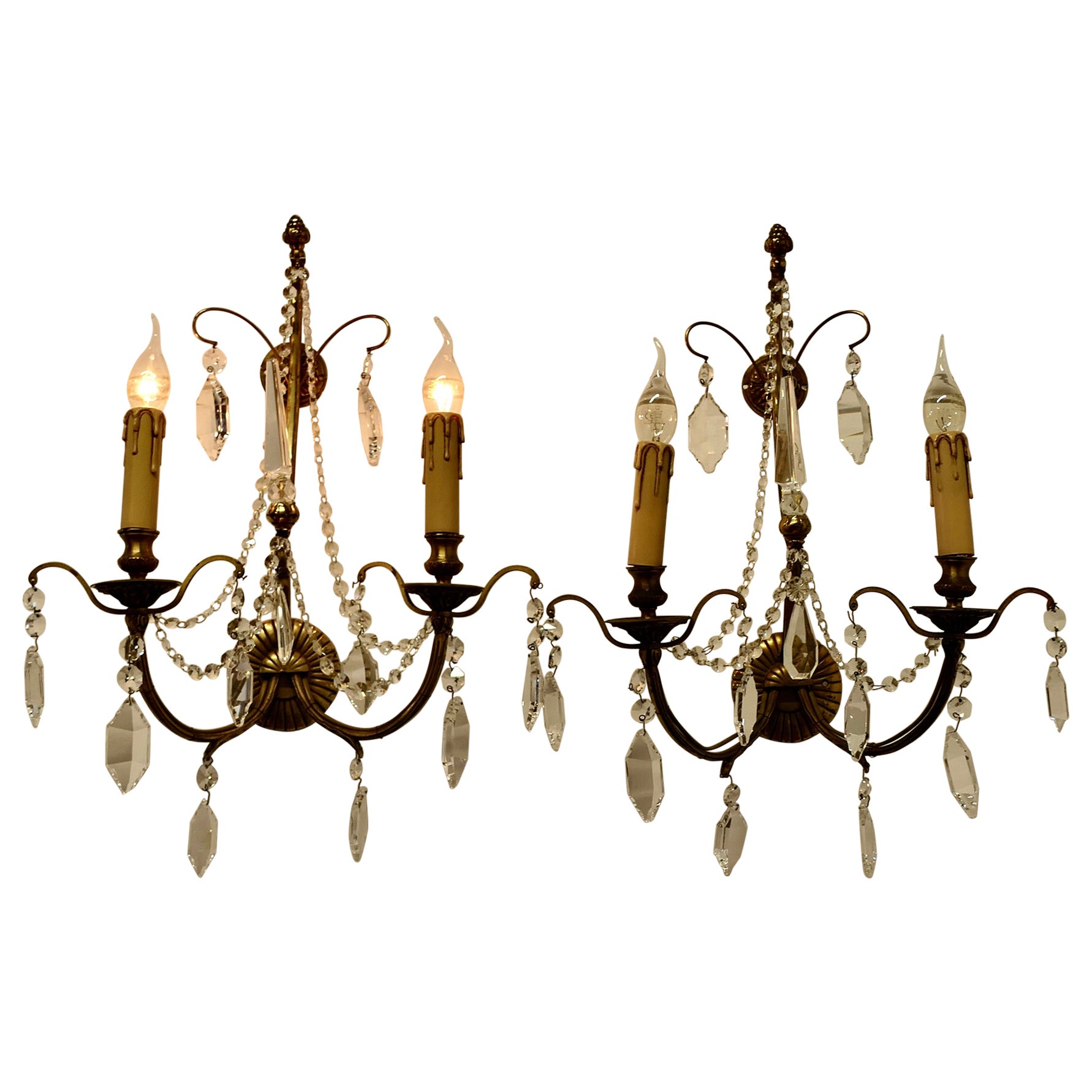 A Magnificent Pair of French Wall Chandeliers    For Sale