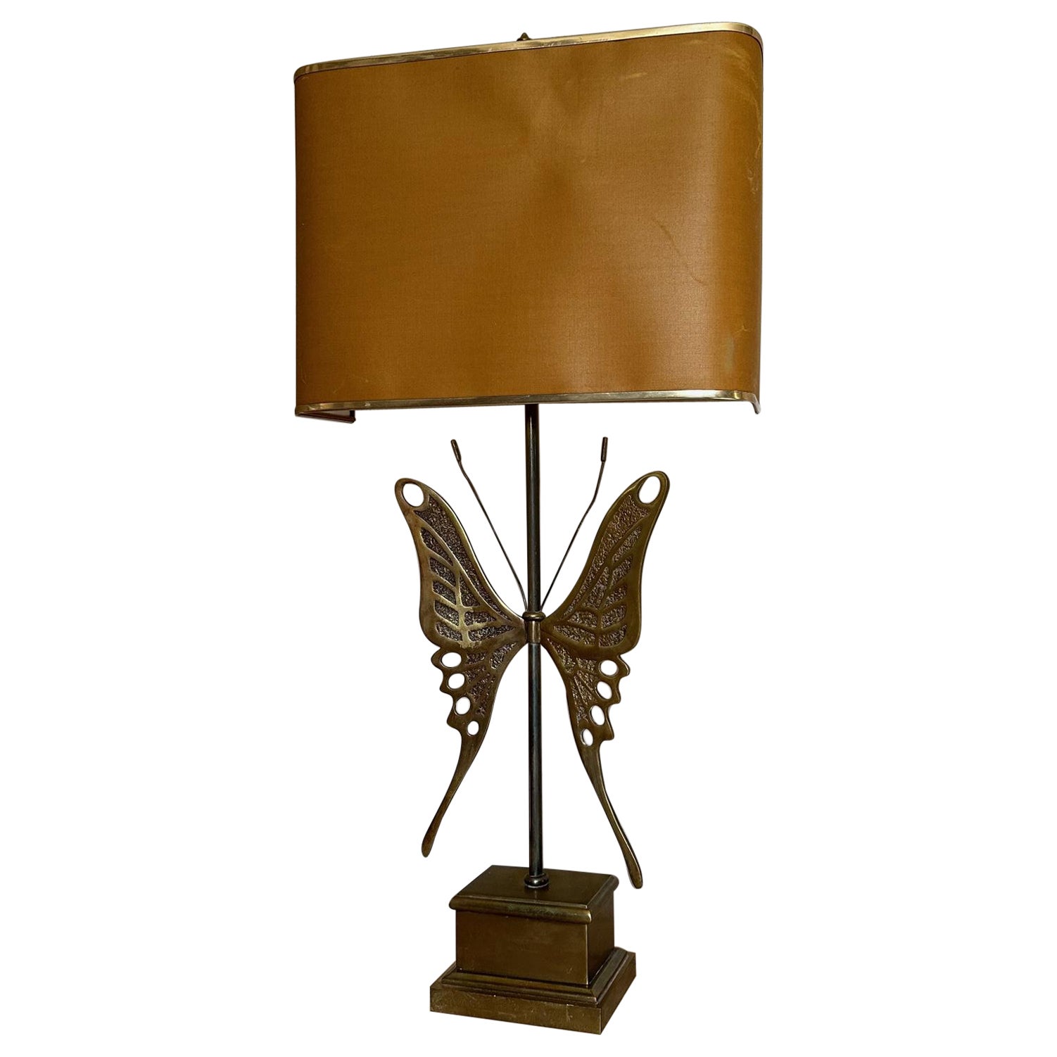 Lampe de table papillon en laiton du 20e siècle, 1950