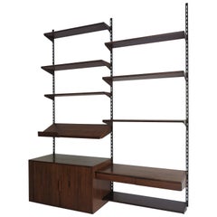 Kai Kristiansen Mid-century Scandinavian Dark Wood Shelves System 1960s