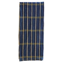 Vintage Men's Cloth in Blue and Yellow Stripes, Ivory Coast, 20th Century