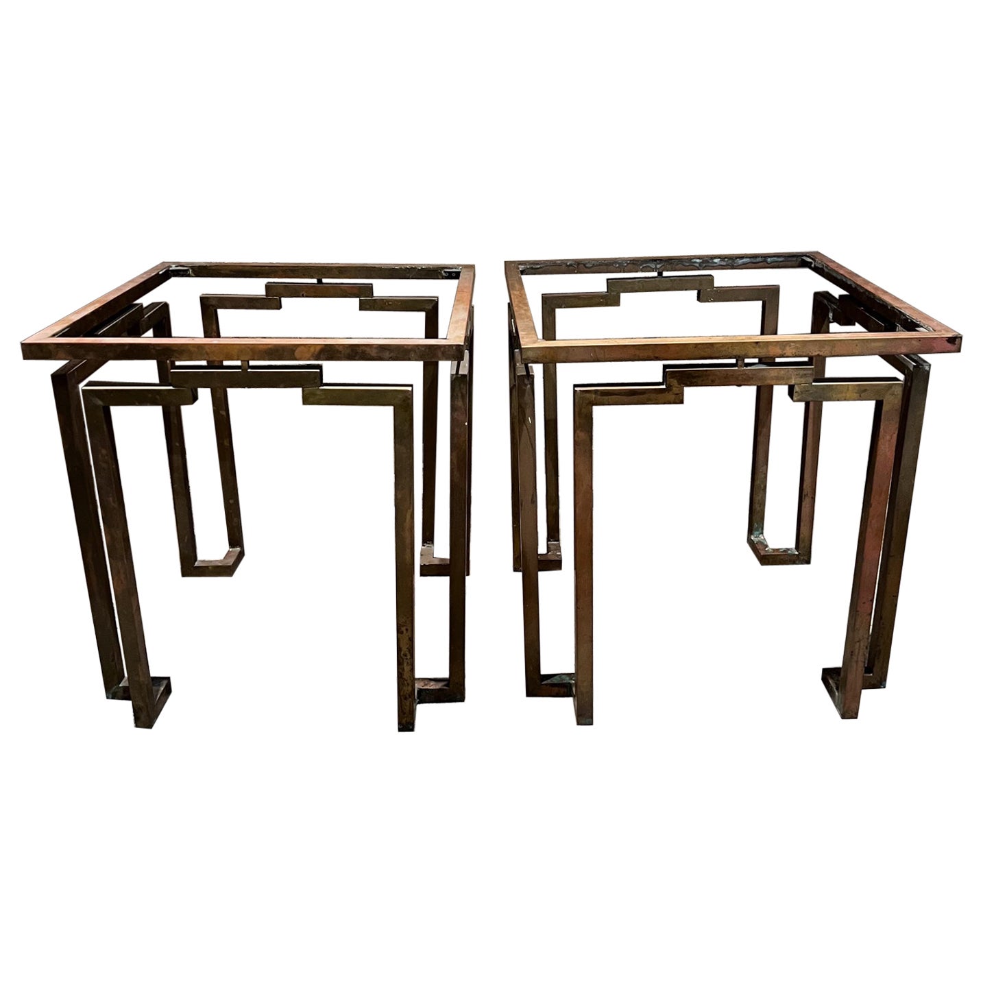 Midcentury Modern Arturo Pani Side Tables in Bronze Mexico For Sale