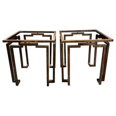 Vintage Midcentury Modern Arturo Pani Side Tables in Bronze Mexico