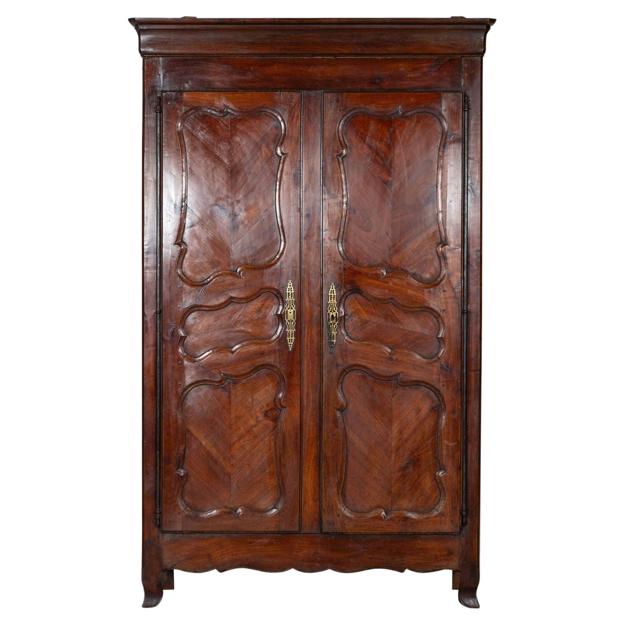 19thC French Fruitwood Armoire For Sale