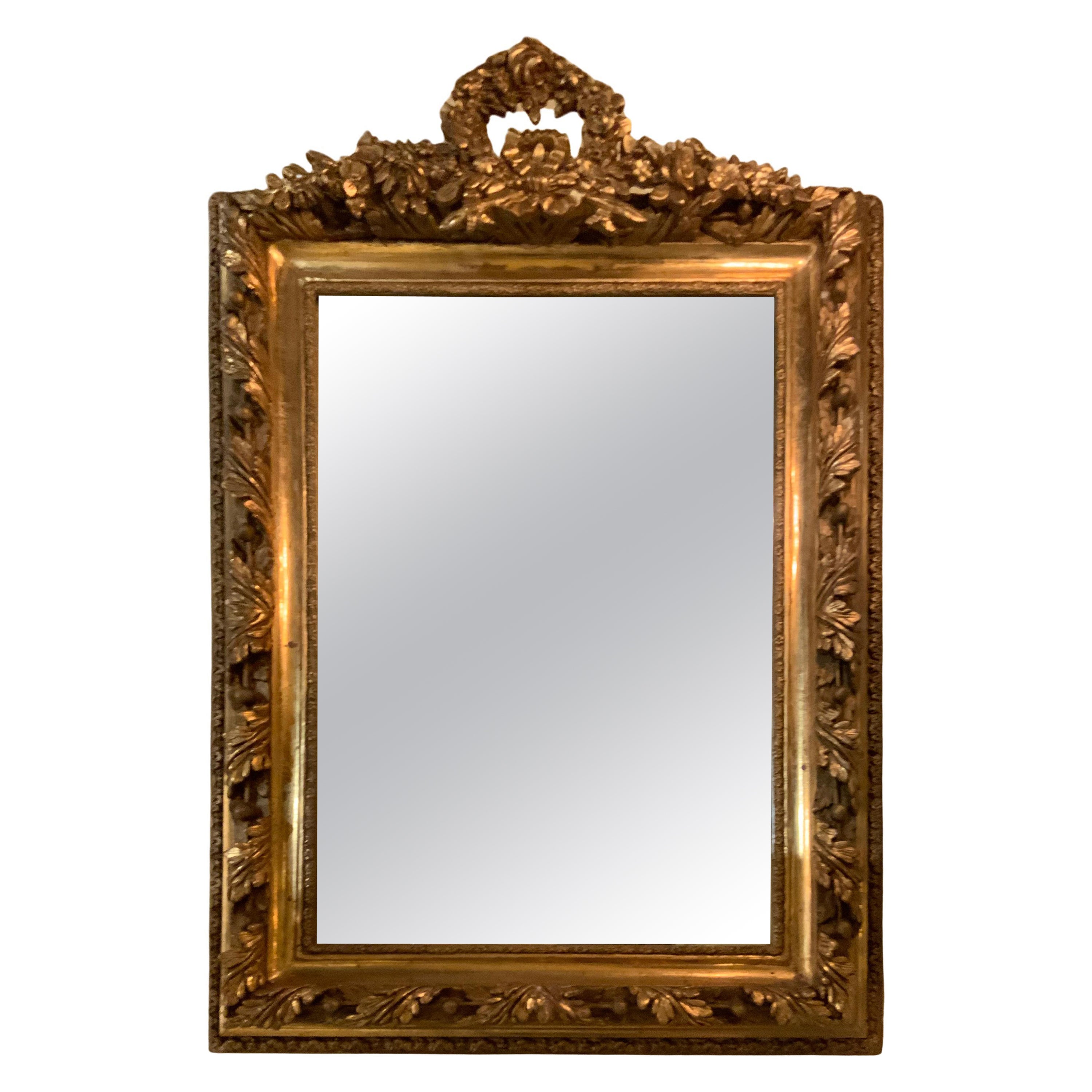 French giltwood mirror 19 th c. Louis XVI style For Sale