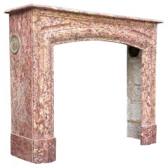 Louis XIV Style Fireplace In Purplish Brocatelle Marble Circa 1880
