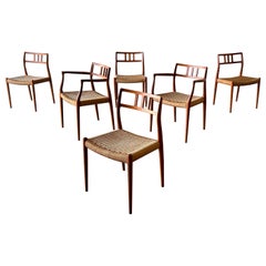 Set of 6  Danish Modern  Niels Moller for J.L. Moller Chairs, Model 79 and 64