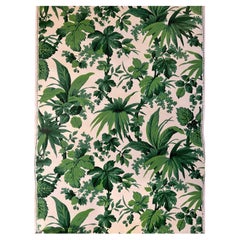 Antique French Paul Dumas Green Foliate Wall Paper 60+ FT - 4 Rolls