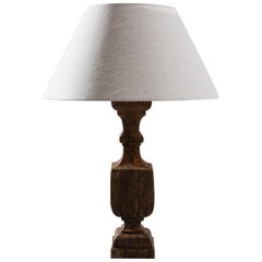 19th Century French Oak Architectural Element Table Lamp