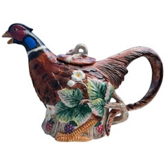 Retro Fitz and Floyd Holiday Pheasant Tea Pot