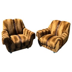 1970s Channeled Arm Chairs - a Pair