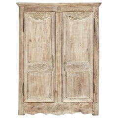 Large 19thC French Provincial Bleached Oak Armoire