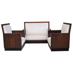 Vintage Art Deco Living Room Set Modular Modernist Style Sofa and Chairs