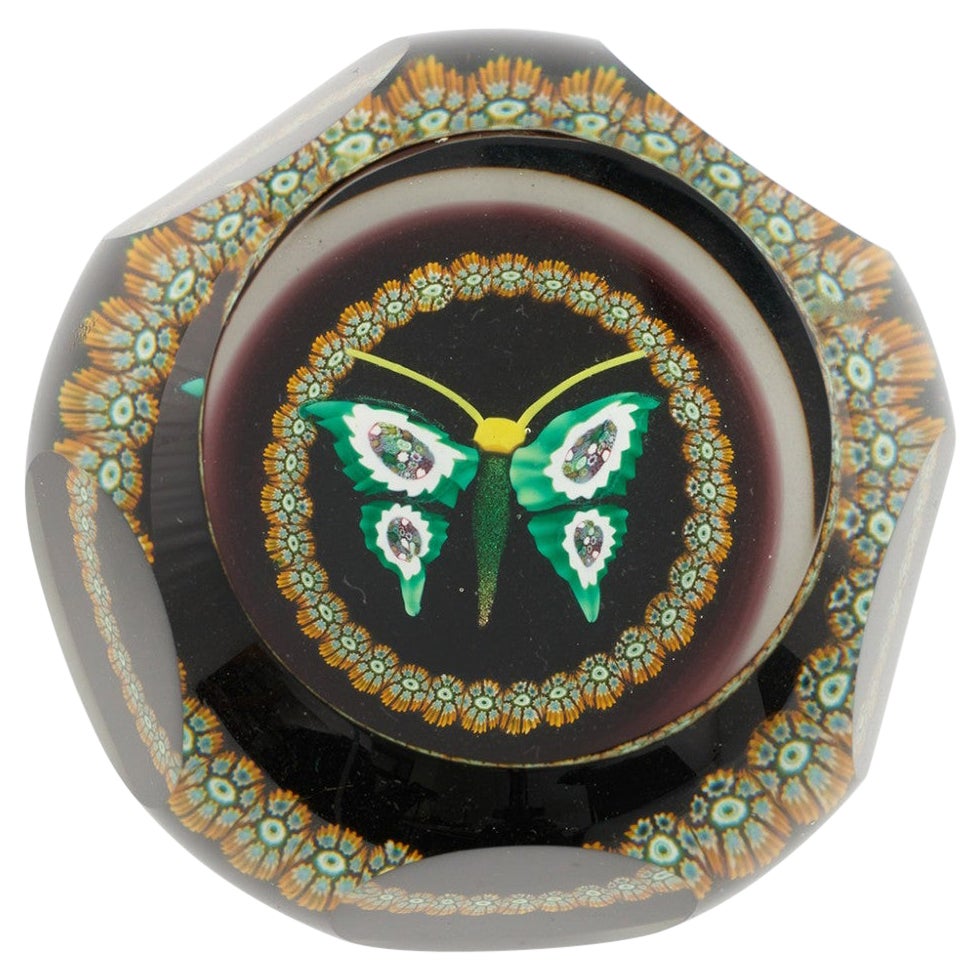 William Manson Caithness Complex Cane Butterfly Limited Edition Paperweight 1979
