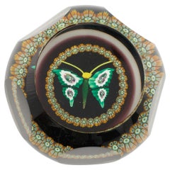 Vintage William Manson Caithness Complex Cane Butterfly Limited Edition Paperweight 1979