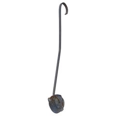 Antique Monumental Hand Forged Iron Commercial Ladle, Early 20th Century