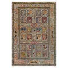 Antique Persian Tabriz Handmade Wool Rug