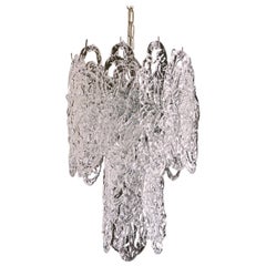 1960s Murano glass chandelier in model "Ragnatela" by mazzega