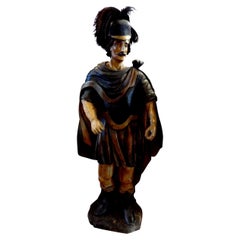 18th Century, Spanish Conquistador Carved Wood Figure