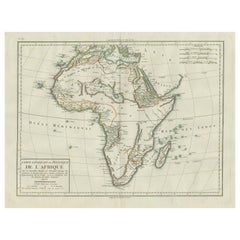 Antique Map of Africa with Mountain Ranges and other details