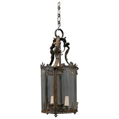A Black Toleware Arts and Crafts Hall Lantern