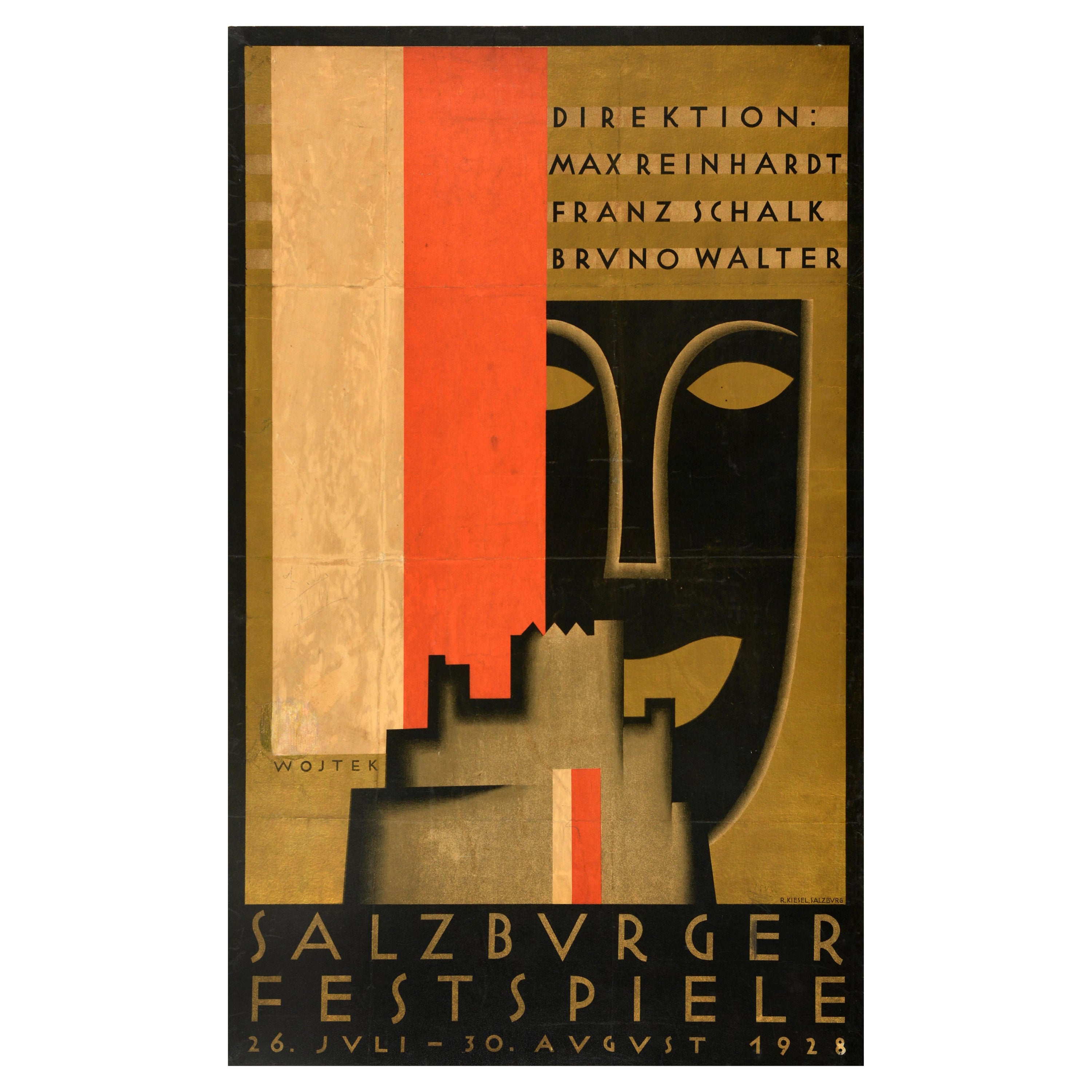 Original-Vintage-Werbeplakat Salzburger Festival Salzburger Festspiele 1928 im Angebot