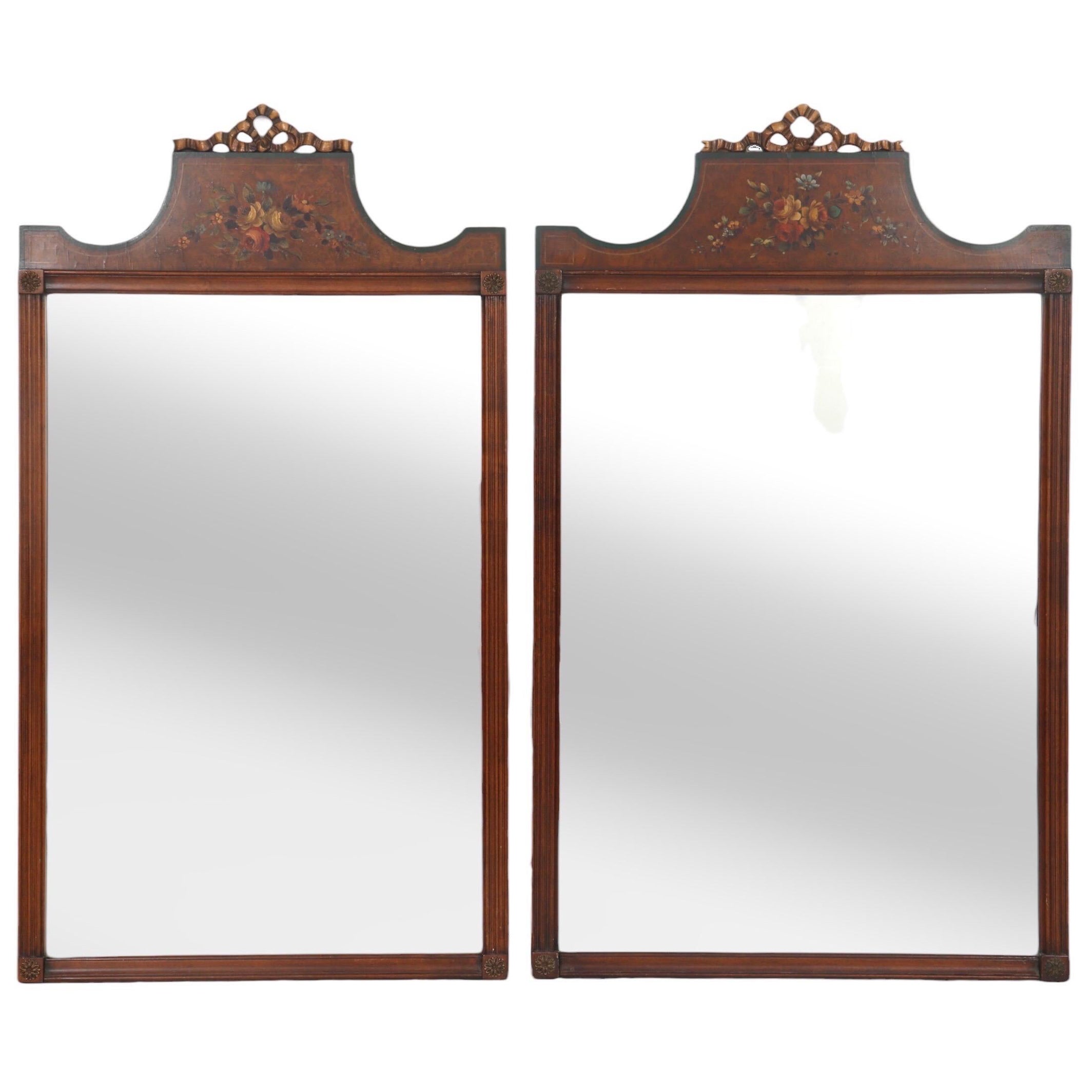 Adam Style Wall Mirrors - a Near Pair For Sale