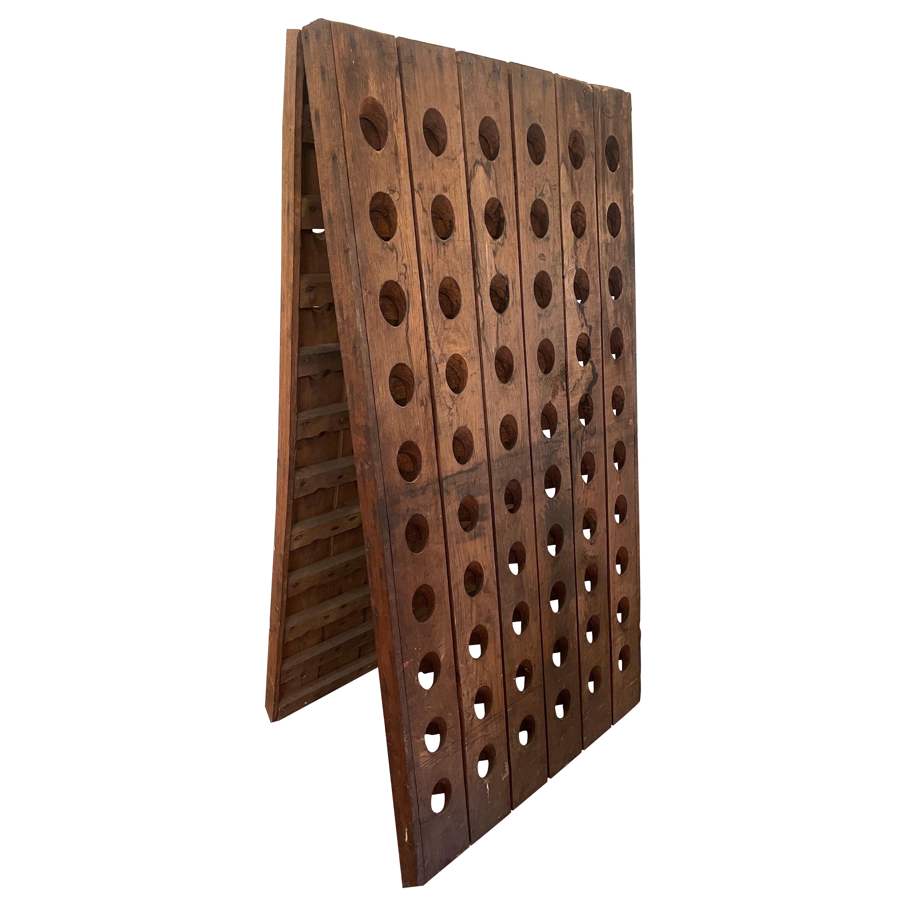 Early 20th Century French Oak Riddling Rack for Wine and champagne Bottles For Sale