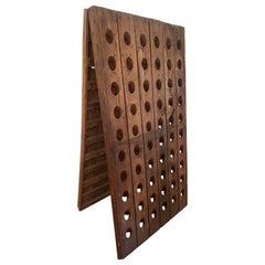 Vintage Early 20th Century French Oak Riddling Rack for Wine and champagne Bottles