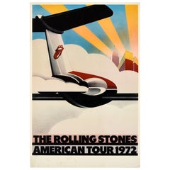 Original Vintage Music Concert Poster Rolling Stones American Tour 1972 Pashe