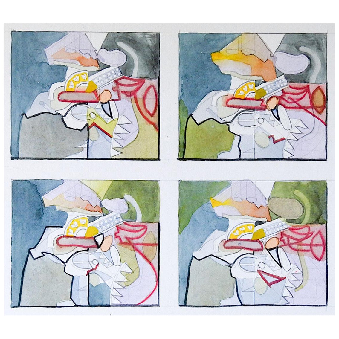 Late 20th Century Small Abstract Studies Painting For Sale