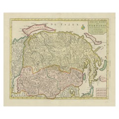 Antique Map op Siberia and Chinese Tartary with original hand coloring