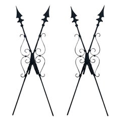 19th Century French Pair of Antique Large Wrought Iron Wall Sconces