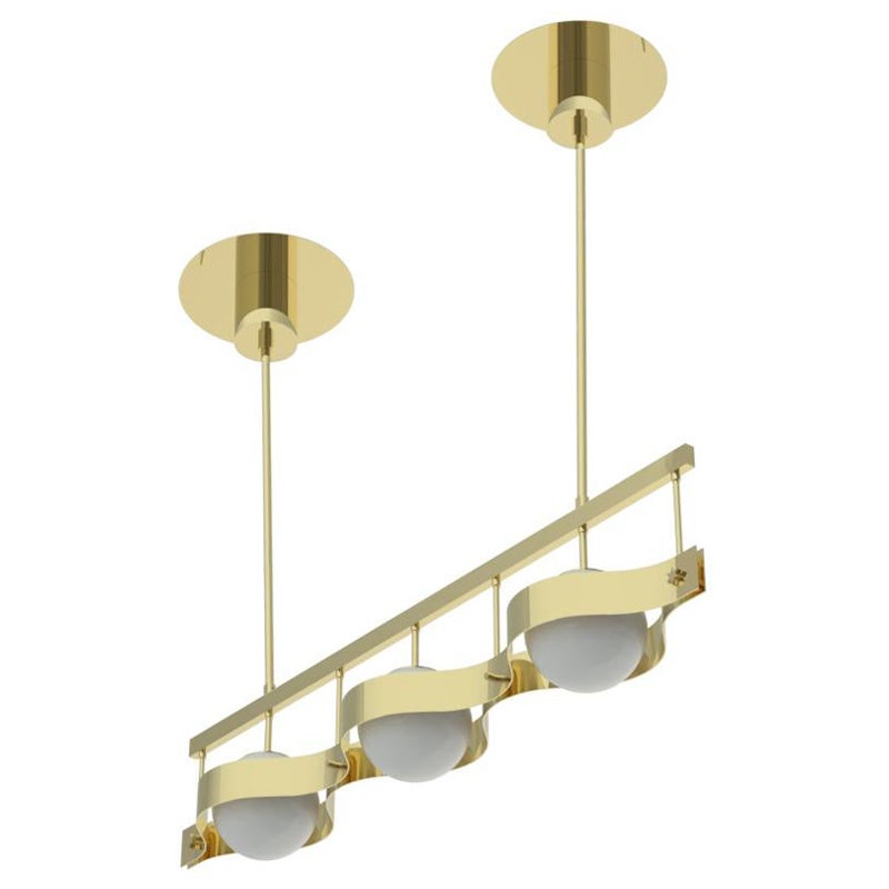 21st Century Pavone Linear Pendant Lamp, phase cut, Gio Ponti, 2019, Italy, US For Sale