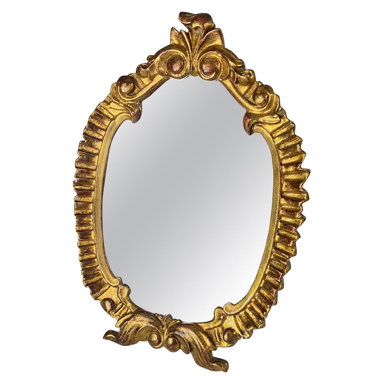 Gilt table Mirror in Wood Old Patina, France 19th Century For Sale