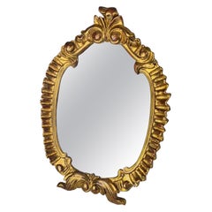 Gilt table Mirror in Wood Old Patina, France 19th Century