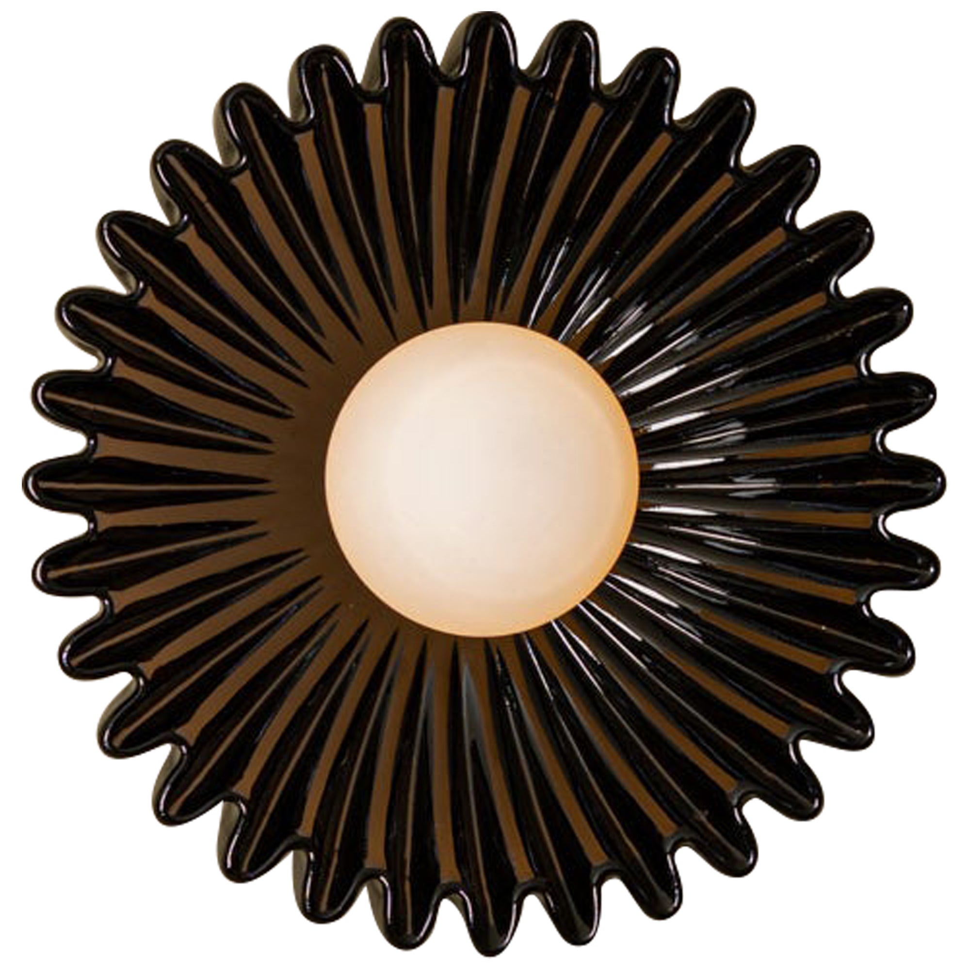 Ostro Black Ceramic Wall Sconce by Simone & Marcel For Sale
