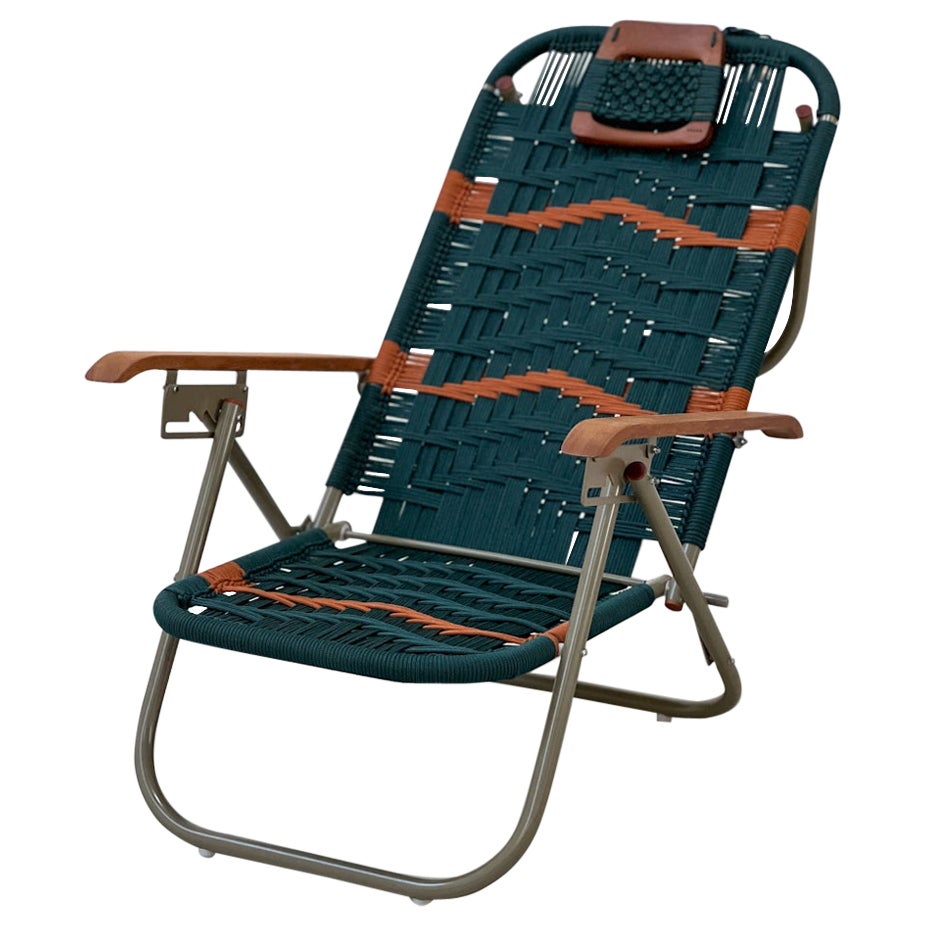 Beach chaise chair Japú Trama 6 - Outdoor area Garden and Lawn - Dengô Brasil For Sale