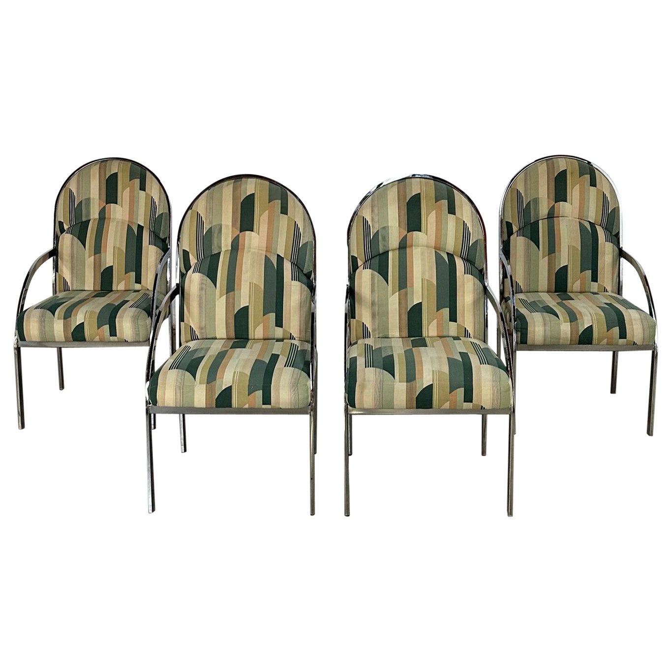Chrome Dining Chairs- Set of 4 For Sale
