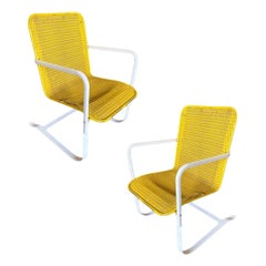 Paire de chaises de patio Springer Flanders en osier Lloyd Loom des années 1940