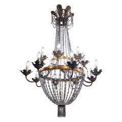 Antique 19th Century Directoire Style Crystal Chandelier