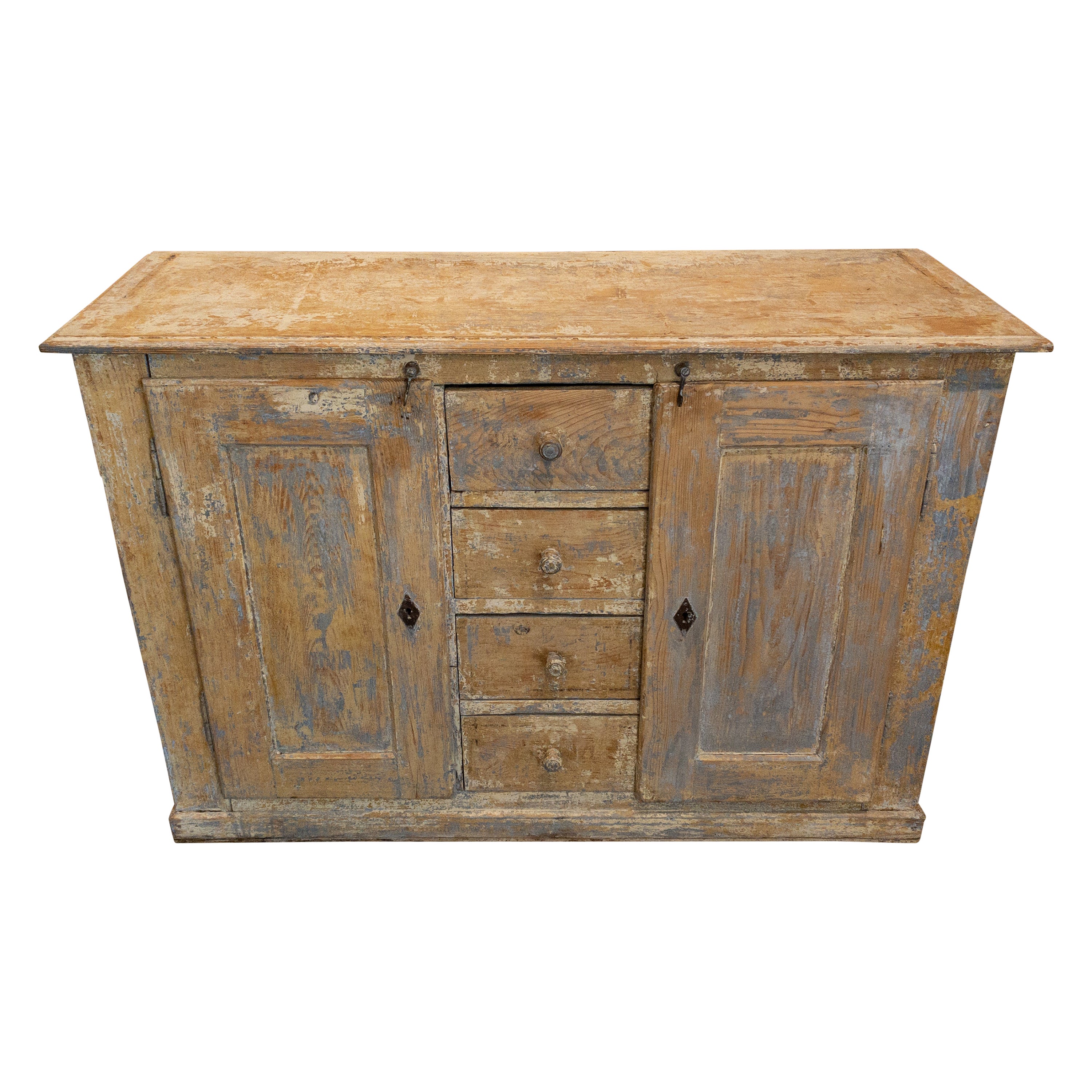 Gustavian Swedish Cabinet / Buffet with a Scraped Painted Finish For Sale
